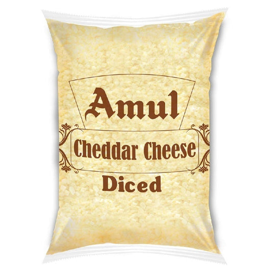 AMUL DICED CHEESE CHEDDAR - 1kg