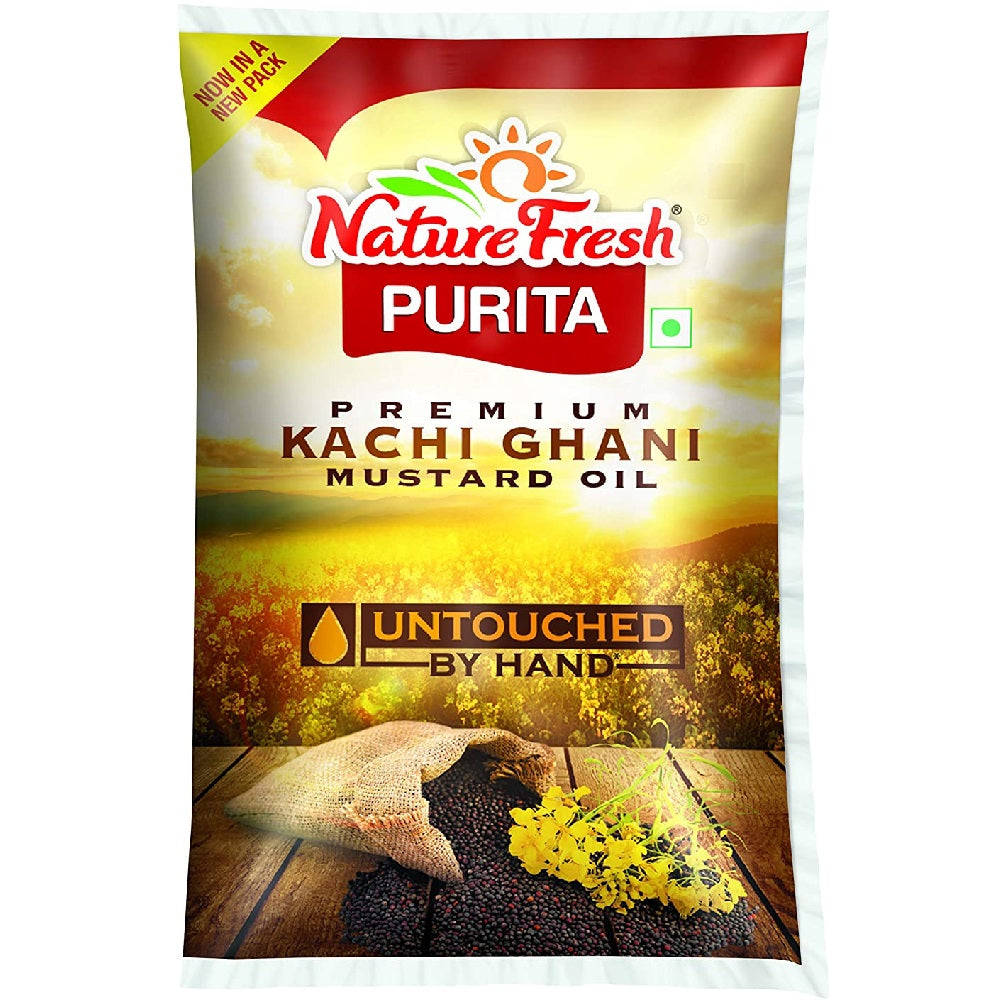 Nature Fresh Purita Kachi Ghani Mustard Oil (Pouch) - 1 L