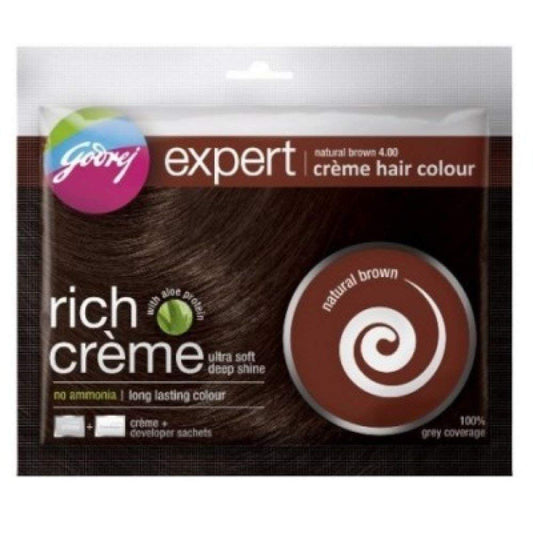 Godrej Expert rich Creme hair colour - Natural Brown Sachet - 20 20ml